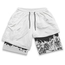 Berserk Anime Gym Shorts Men Fitness Sacrifice Print Y2K Performance Shorts 2 in 1 Quick Dry Athletics Short Pants Summer Male