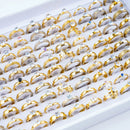 10Pcs/Lot Fashion Classic Rhinestone Stainless Steel Rings For Women Simple Shiny Colorful Finger Jewelry Wedding Party Gifts