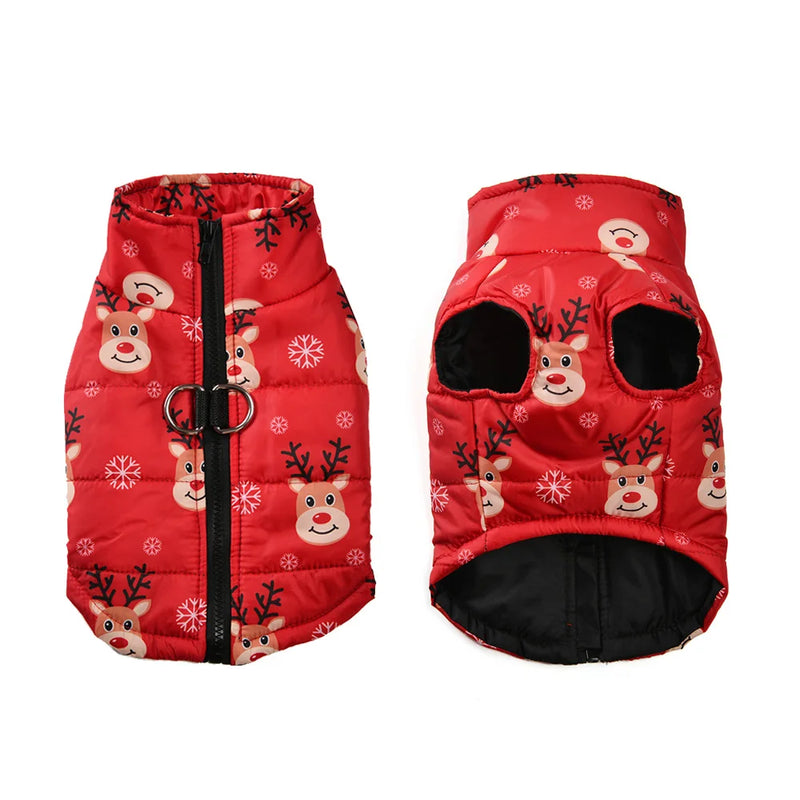 Autumn Winter Dog Clothes for Small Medium Dogs Cats Waterproof Puppy Christmas Print Jacket Coat Yorkshire French Teddy Outfits
