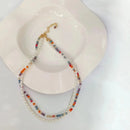 2022 Bohemian Simple Retro Little Yellow Duck Seven Star Ladybug Pearl Necklace Colorful Beaded Women Girls Party Jewelry