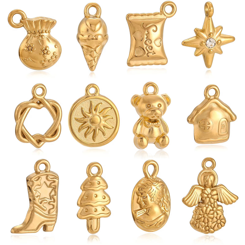 3Pcs/Lot Christmas Candy/Xmas Tree/Gingerbread Bear/Snow House Charms Pendant For Bracelet Necklace Earrings DIY Jewelry Making