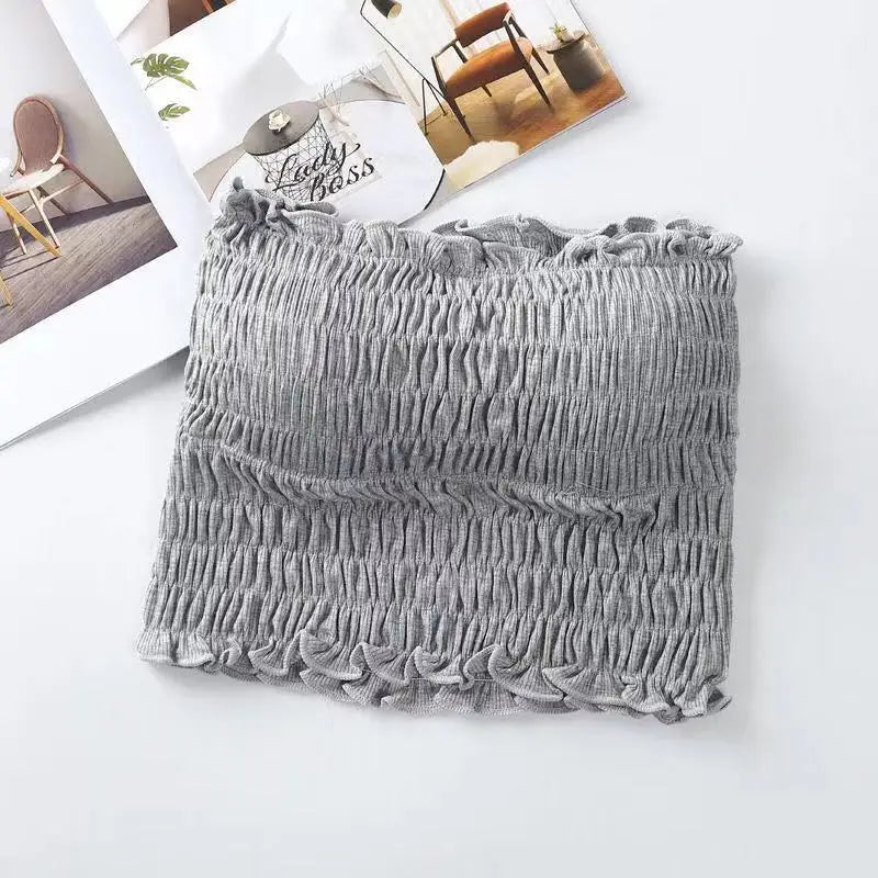 Hikigawa With Pleated Y2k Top Underwear Women Tube Tops Sexy Solid Spaghetti Straps Backless Paded Camisole Tank Top Mujer