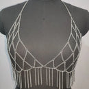 2023 Spring T-shirt Outfit Lingerie Underwear Body Chain Geometric Lattic Shape Harness Jewelry For Women Holiday Bikini Bra