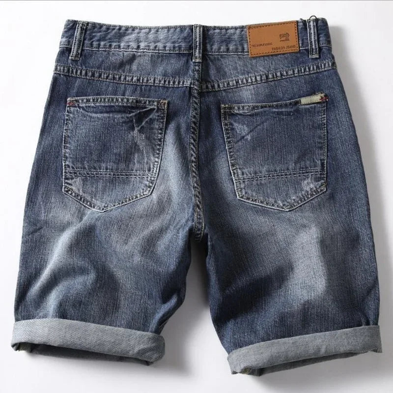 Men Gray Denim Shorts Jeans Pants Good Quality Men Cotton Knee Length Short Jeans New Summer Male Large Size Denim Shorts 42