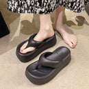 Korean style women's flip-flops Casual women's platform flip-flops non-slip beach slippers soft-soled EVA women's slippers