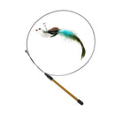 Simulation Bird Interactive Funny Cat Stick Toy Furry Feather Bird With Bell Sucker Cat Stick Toy Kitten Playing Pet Accessories