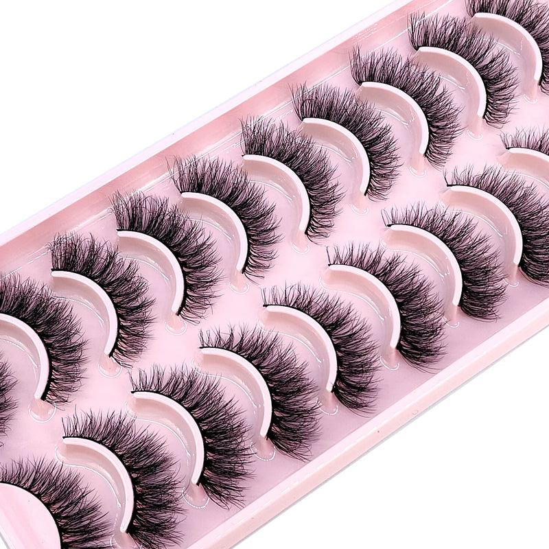 HBZGTLAD - 10 pares de pestañas postizas naturales, pestañas postizas largas, maquillaje 3D, extensiones de pestañas de visón, pestañas de visón para belleza