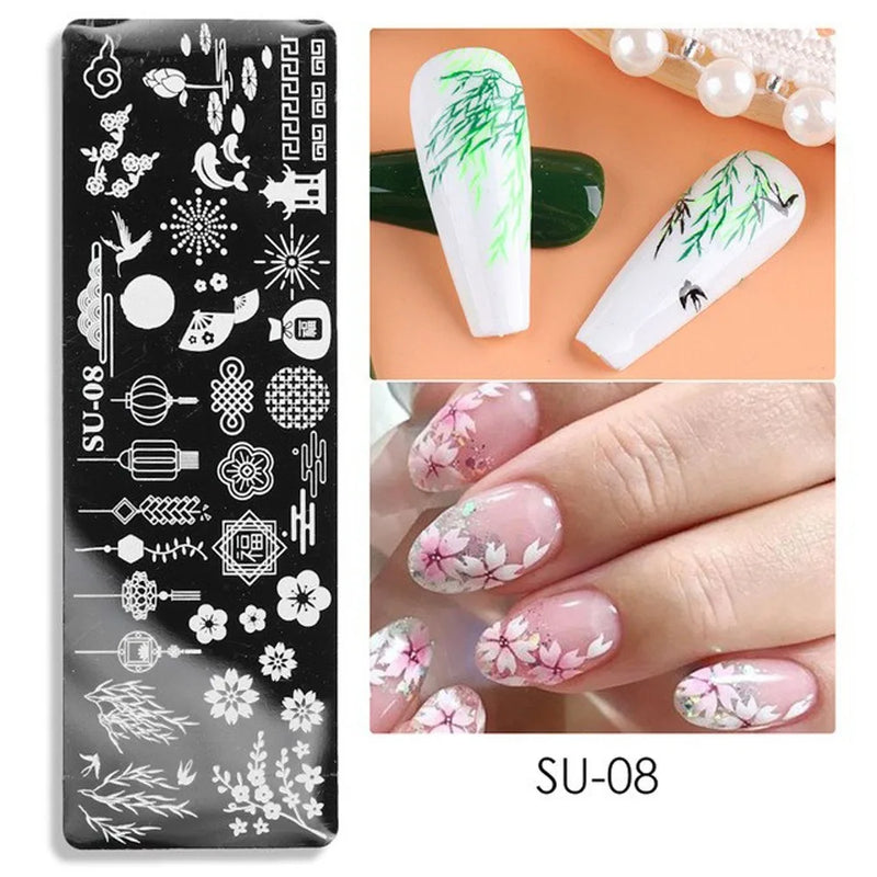 Christmas Nail Stamping Plates Cute Penguins Bear Winter Decor Deer Snowflakes Nail Stencils Printing Templates