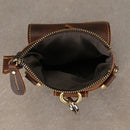 Retro Men's HiP Bum Waist Bags Clip Buckle Belt Waist Packs Zip Small Mini Fanny Pack Genuine Leather Cowhide Man Belt Pouch