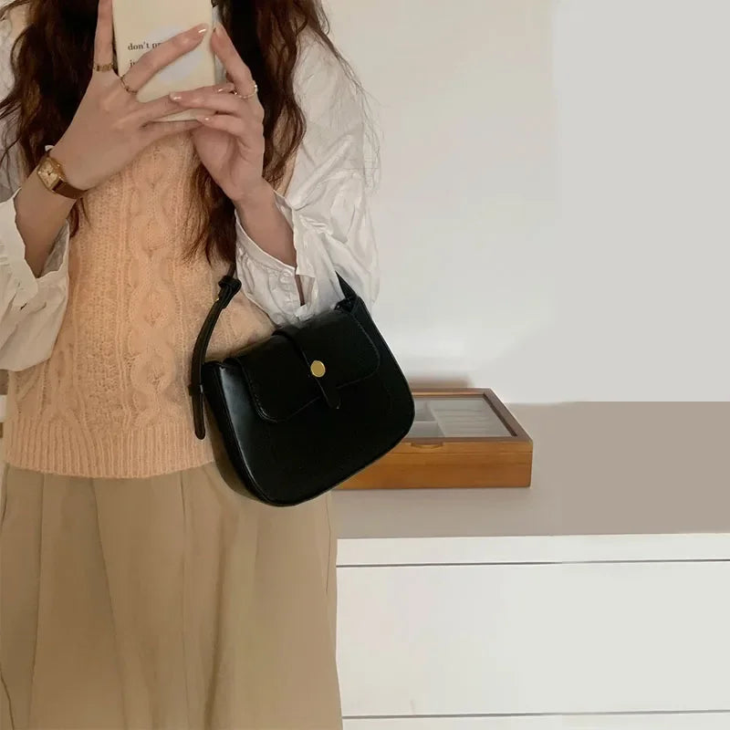 Korea Style Niche New Retro Women's Bag Elegant Luxury All-Match Small Handbags Trendy Shoulder Underarm Hobo Bags