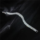 Luxury Bling Crystal Rhinestone Bracelets for Women Silver Color Elegant Bridal Wedding Jewelry