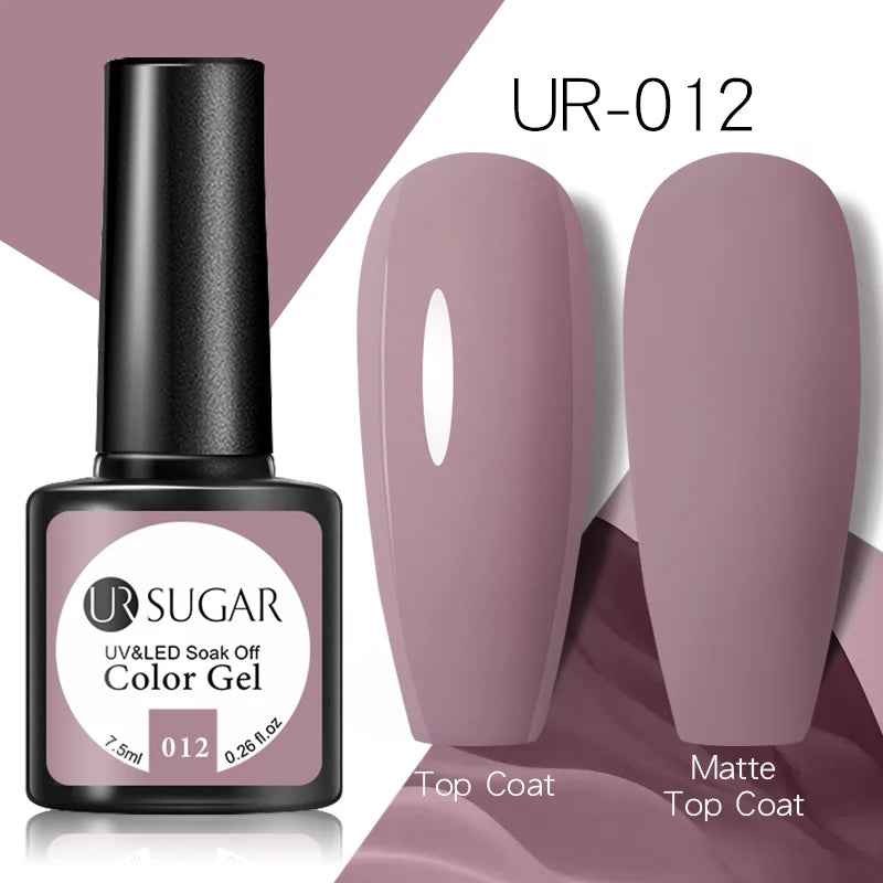UR SUGAR - Esmalte de uñas en gel semipermanente rosa nude con purpurina, color sólido, 7,5 ml, para manicura semipermanente UV LED