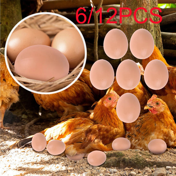 6/12Pcs Plastic Eggs Chicken House Small Fake Eggs Farm Animal Supplies Cages Accessories Guide Chicken Nest Egg Painting