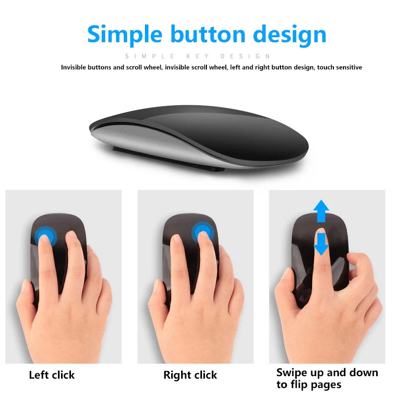 For APPLE Multi-Touch Surface Magic Mouse Bluetooth 5.0 Wireless Mouse For Macbook Pro Air Mini Laptop Mobile Tablet PC iPad