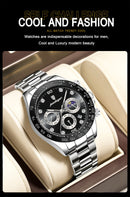 POEDAGAR Luxury Watch For Men High Quality Luminous Waterproof Chronograph Men's Watch Stainless Steel Men Quartz Watches Reloj