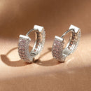 Luxury Cubic Zirconia Gold Color Zircon Hoop Earrings For Women Luxury Circle Crystal Girls Party Jewelry