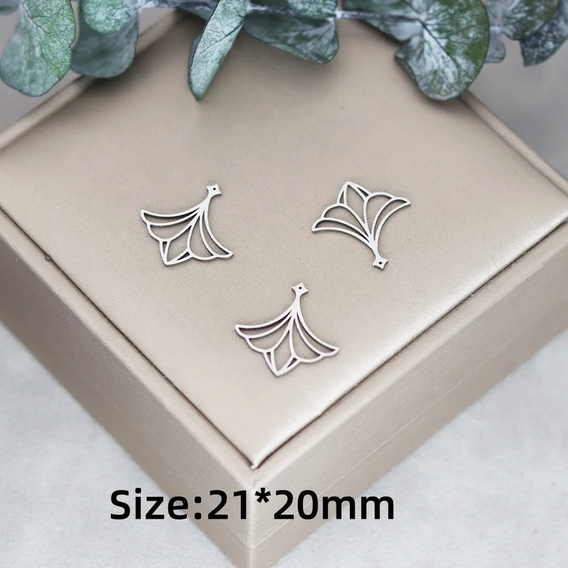 3pcs Vintage Lotus Flower/Potted Plant/Maple Leaf Art Line DIY Tassels Earrings Necklace Jewelry Making Titanium Steel Pendant