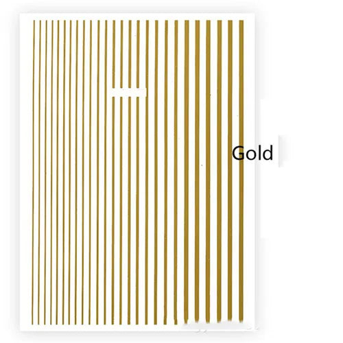 1 Pc Nail Strip Stickers Black/Gold/Rose Gold/Silver Metal Strip Tape Nail Art Adhesive DIY Foil Tips Nail Sticker Decals NK11