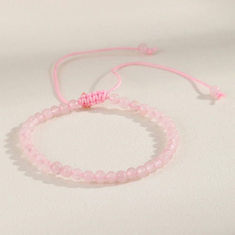 4mm Natural Agates Chakra Bead Bracelets  Green Gemstone Stone Yoga Braided Bracelet Adjustable Bangles Prayer Jewelry