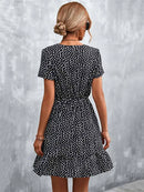 Summer Short Boho Dress Women V Neck Print Floral Party Dress Ladies Bohemian Flower Mini Dress For Women