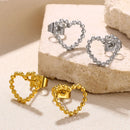 Gold Color Love Heart Earrings For Women Bow Stud 2023 Trend Simple Knot Earrings Piercing Fashion Jewelry Valentine's Day Gifts