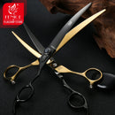 Fenice Pet Professional Dog Grooming Scissors Cutting Curved Thinning Shear Set Japan 440C Scissor Kit for Animal Beauticians