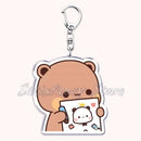 Llavero con diseño de Bubu Dudu, pareja de enamorados, oso panda, accesorios para bolso, colgante, joyería, regalos para amantes.