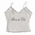 EMO Lace Y2k Tank Top Harajuku Letter Print Rock Goth Retro Crop top Streetwear Punk Sleeveless T-shirt Hiphop Spice Girls Sling