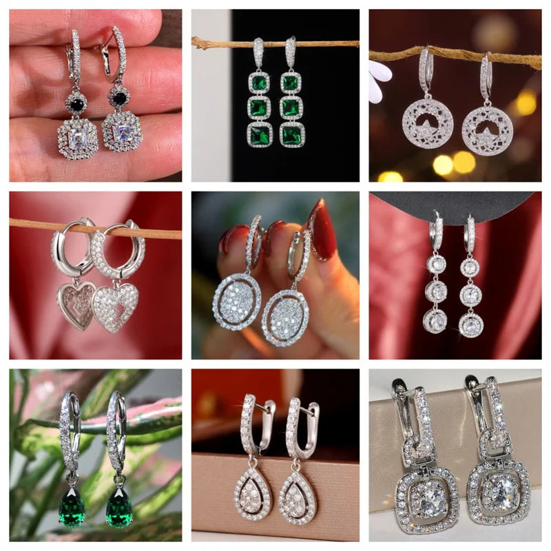 2024 New Bride Engagement Wedding Jewelry Elegant Shiny Mosan Diamond Beautiful Gift Milan Girl Fashion Pendant Earrings