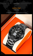 Reloj electrónico SKMEI 2310 resistente al agua para hombre, reloj de pulsera digital de acero inoxidable, reloj de lujo para hombre, reloj con movimiento, reloj para hombre