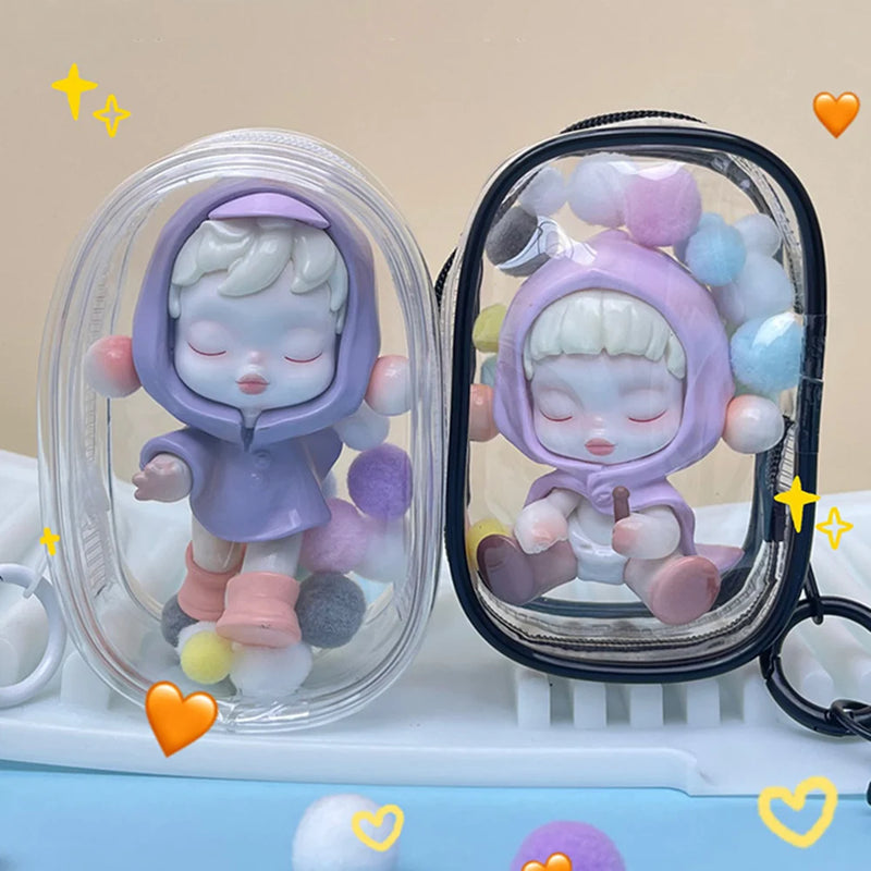 Jewelry Organizer Transparent Storage Box Pouch Mystery Box Keychain Bag Storage Case Thicken Wallet Cute Doll Bag Organization