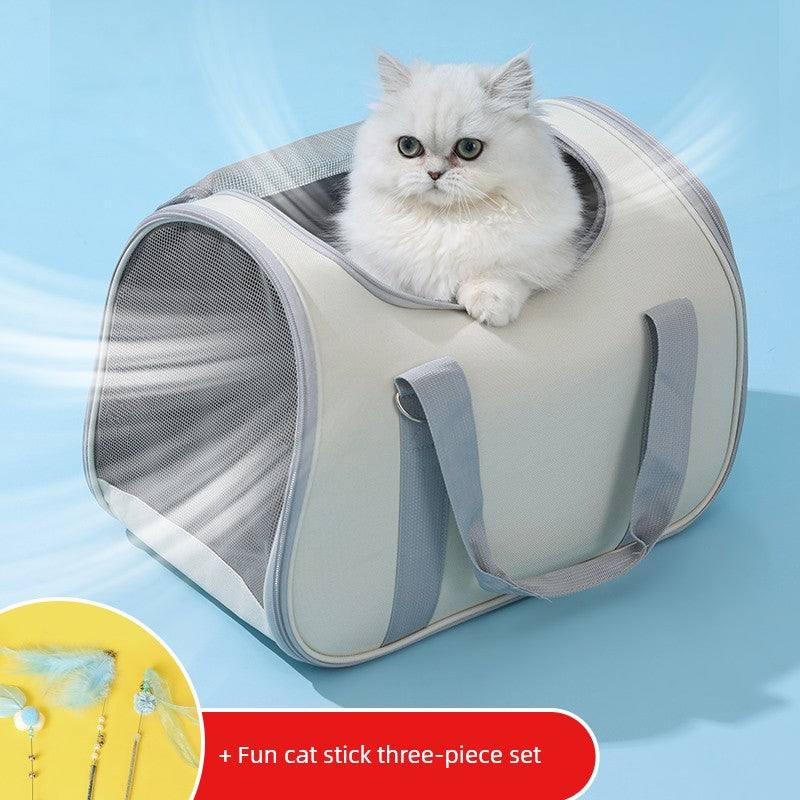 Cat Bag Portable Cat Backpack Shoulder Handbag Summer Breathable Cat Outing Handy Gadget Puppy Pet Diaper Bag