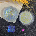 1Jar Aurora Chameleon Snowflake Ultra-Thin Iridescent Nail Sequins Holographic Opal EyeShadow Ice Glitter Nail Chameleon Flakes
