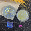 1Jar Aurora Chameleon Snowflake Ultra-Thin Iridescent Nail Sequins Holographic Opal EyeShadow Ice Glitter Nail Chameleon Flakes