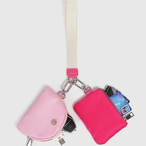 Cross-border bag women's versatile contrasting color wrist bag waterproof nylon fashion change bag portable Lulu bank card bag