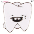 Cartoon Brooch Dentist Badge Brooch Tooth And Toothbrush Enamel Tooth Brooches For Dentist Clothes Decoration Accessories Gift