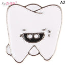 Cartoon Brooch Dentist Badge Brooch Tooth And Toothbrush Enamel Tooth Brooches For Dentist Clothes Decoration Accessories Gift