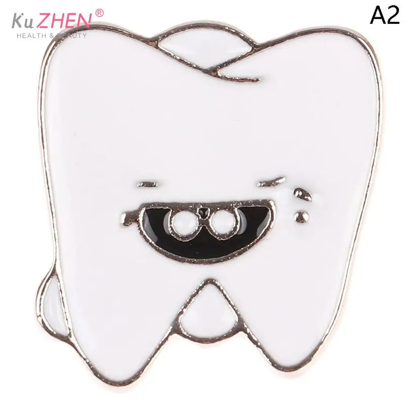 Cartoon Brooch Dentist Badge Brooch Tooth And Toothbrush Enamel Tooth Brooches For Dentist Clothes Decoration Accessories Gift