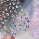 1Pcs Luxury Gold Christmas Nail Decorations Stickers Press on Nails 5D Laser Snowflake Christmas Tree Nail Art Sticker Decal DIY