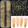 1000Pcs Gold Star Moon Glitter Nail Charms Metal Tips Slice Rivet DIY 3D FlatBack Nail Art Decorations Nails Jewelry Accessories