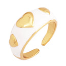 Heart Enamel Ring, Neon Pink Orange Turquoise Blue Pendant Oil Dropped, Sweet Romantic Party Jewelry Wholesale P33