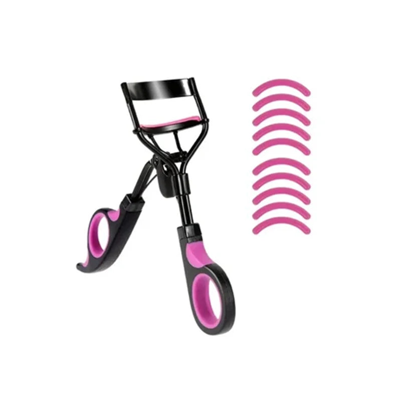 Dual Color Handle Curling Eyelash Clip Artificial Eyelash Assistant Eyebrow Trimmer Steel Needle Portable