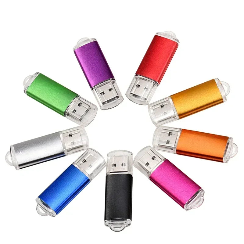 50Pcs/lot USB 2.0 Flash Drive 128MB 1GB2GB 4GB 8GB Pen Drive 16GB Pendrive 32GB USB Stick 64GB Memory Flash Disk Free Laser Logo