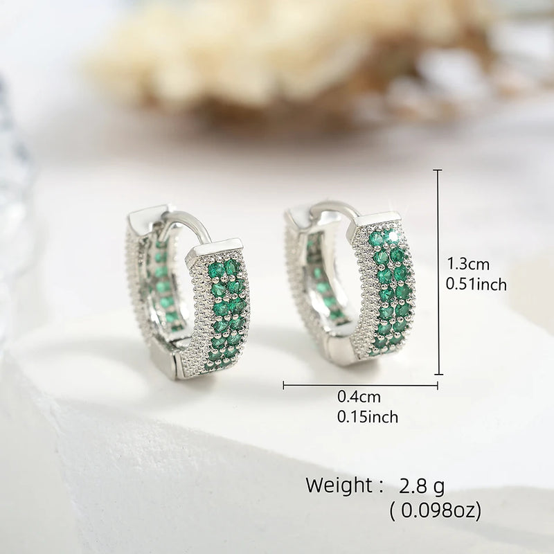 Luxury Cubic Zirconia Gold Color Zircon Hoop Earrings For Women Luxury Circle Crystal Girls Party Jewelry