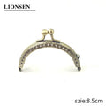 LIONSEN 6.5/7.5/8.5/10.5/12.5/15/20cm DIY Metal semicirc Frame Purse Handle Coin Bags Metal Kiss Clasp Lock Frame Accessories