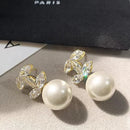 Fashion Trendy Cubic Zirconia Pearl Chic Earrings for Women Advanced Sense Shiny Letter Dangle Earrings Elegant Jewelry Gifts