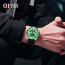 OFNS New Style Fashion 8033 Men's Quartz Watch Simple Fashion Waterproof Calendar Watch Casual Silicone Strap Watch Wristwatch