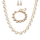 Collar Pendientes Regalo Elegante Pulsera de Perlas de Imitación con Diamantes de Imitación Joyería Nupcial Regalo