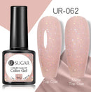 UR SUGAR - Esmalte de uñas en gel semipermanente rosa nude con purpurina, color sólido, 7,5 ml, para manicura semipermanente UV LED