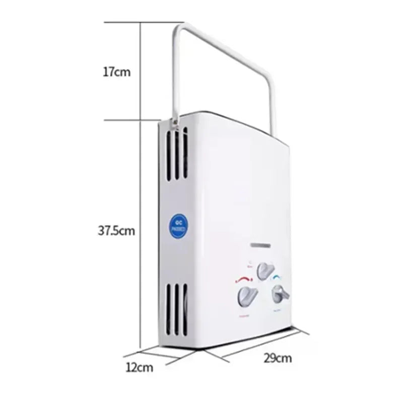 LPG Propane Gas Tankless Water Heater 6L Outdoor Camping Instant Bath With Shower Head Hot Water Heater Boiler Car Truck Tent